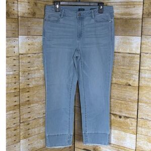 J.JILL DENIM AUTHENTIC FIT CROPPED CASUAL EVERYDAY WEAR FRAYED JEANS SIZE 8